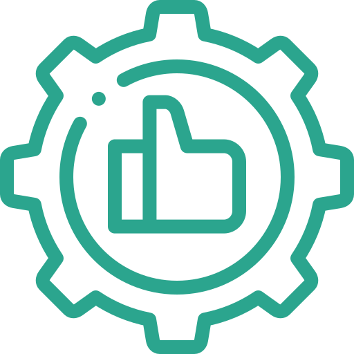 Icono fácil de usar (engranaje con pulgar)