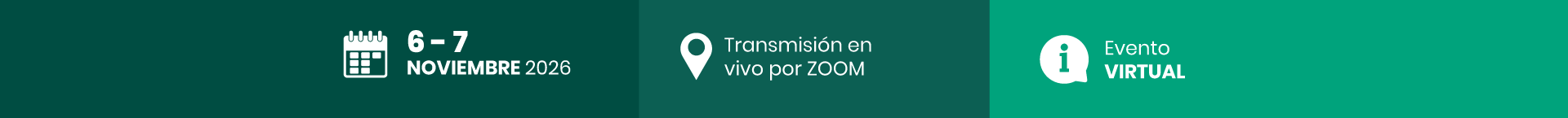 6 y 7 de noviembre de 2026. Transmisión en vivo por Zoom. Evento virtual